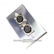 Placa Tapa XLR Canon hembra doble soldable Aluminio